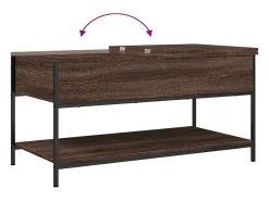Mesa De Centro* Mesa de centro | Mesa de apoio 100x50x50 cm deriv. madeira/metal carvalho Castanho