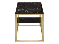 Mesa De Centro| Mesa de centro | Mesa de apoio aço inoxidável e vidro temperado dourado Cor de laranja