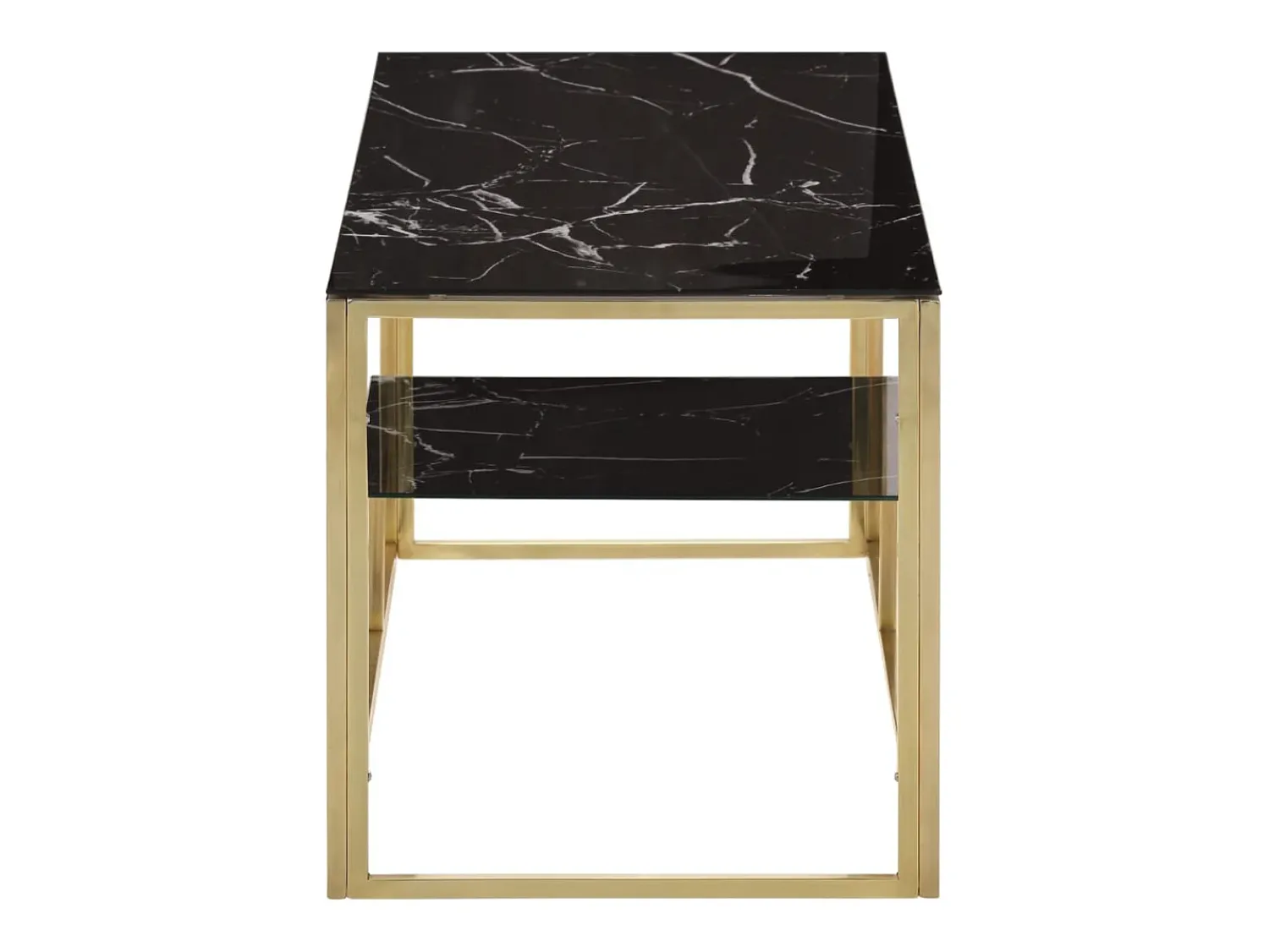Mesa De Centro| Mesa de centro | Mesa de apoio aço inoxidável e vidro temperado dourado Cor de laranja