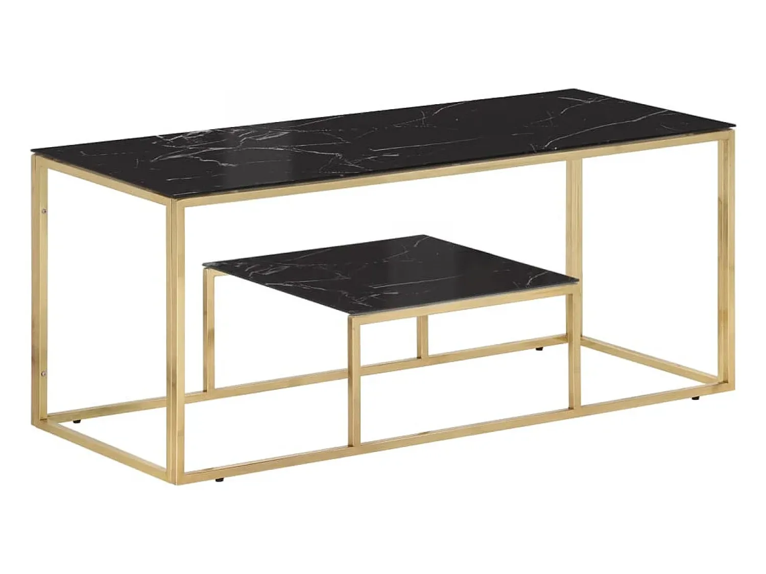 Mesa De Centro| Mesa de centro | Mesa de apoio aço inoxidável e vidro temperado dourado Cor de laranja