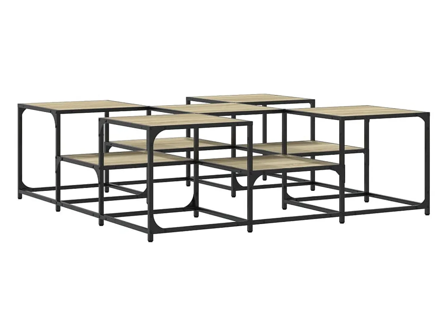 Mesa de centro | Mesa de apoio 121x121x40 derivados de madeira carvalho sonoma^ Mesa De Centro
