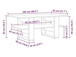 Mesa de centro | Mesa de apoio Carvalho 102x55x42 cm^ Mesa De Centro