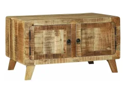 Mesa De Centro* Mesa de centro | Mesa de apoio | Mesa de café Madeira de mangueira áspera maciça Castanho