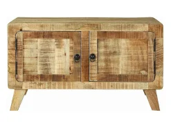 Mesa De Centro* Mesa de centro | Mesa de apoio | Mesa de café Madeira de mangueira áspera maciça Castanho