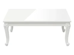 Mesa De Centro| Mesa de centro | Mesa de apoio 100x50x42 cm derivados madeira brilhante Branco