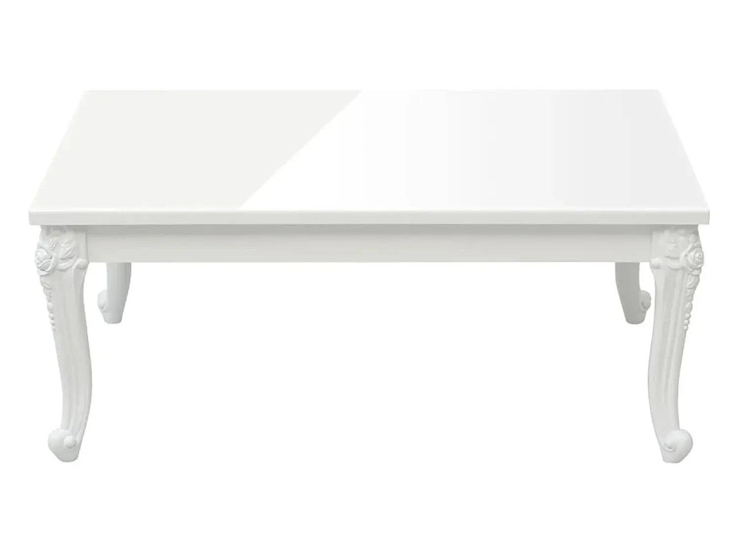 Mesa De Centro| Mesa de centro | Mesa de apoio 100x50x42 cm derivados madeira brilhante Branco