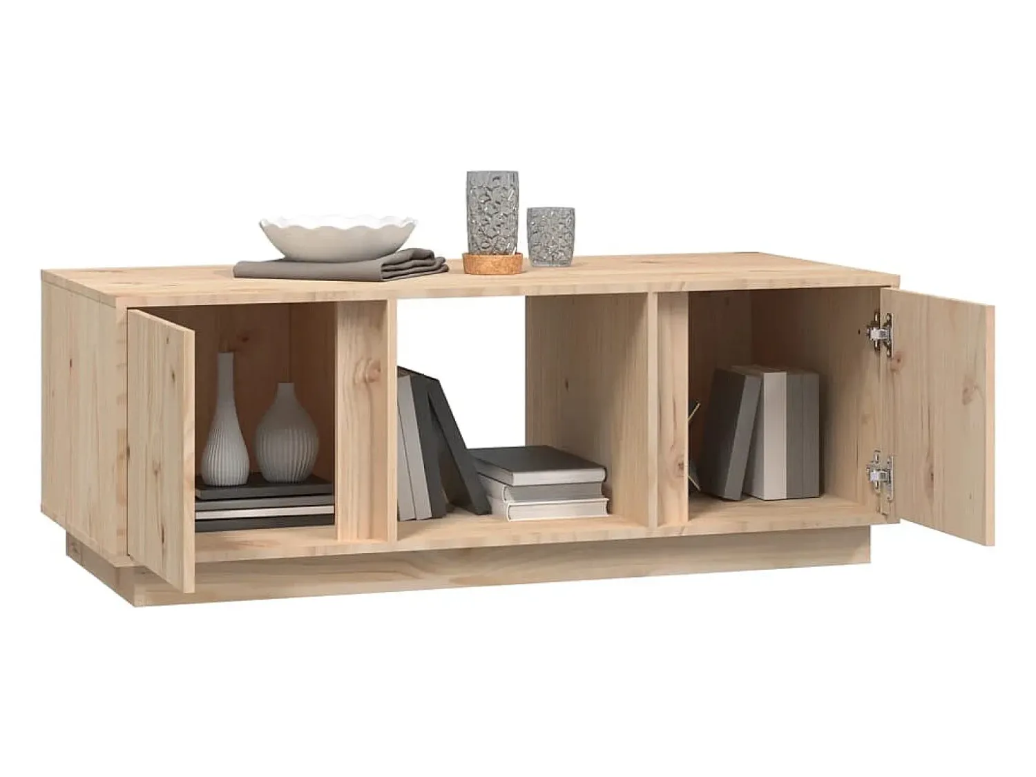 Mesa De Centro| Mesa de centro | Mesa de apoio | Mesa de café 110x50x40 cm pinho maciço Castanho