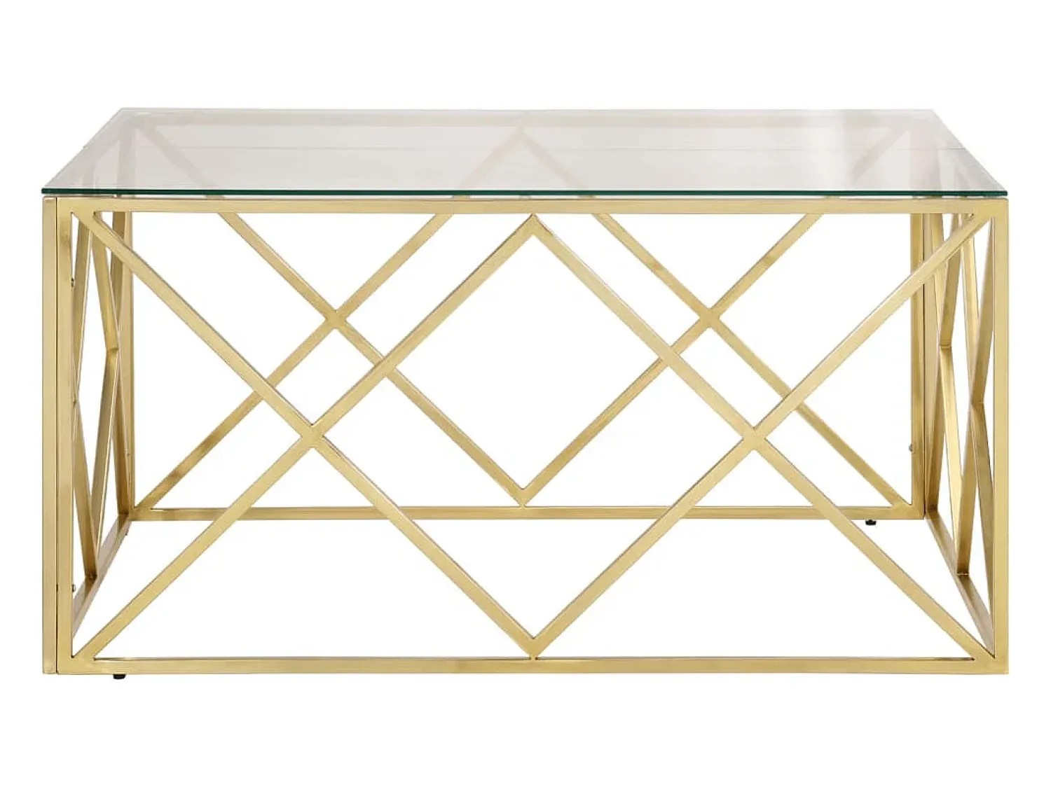Hot Mesa de centro | Mesa de apoio aço inoxidável e vidro temperado dourado Cor de laranja
