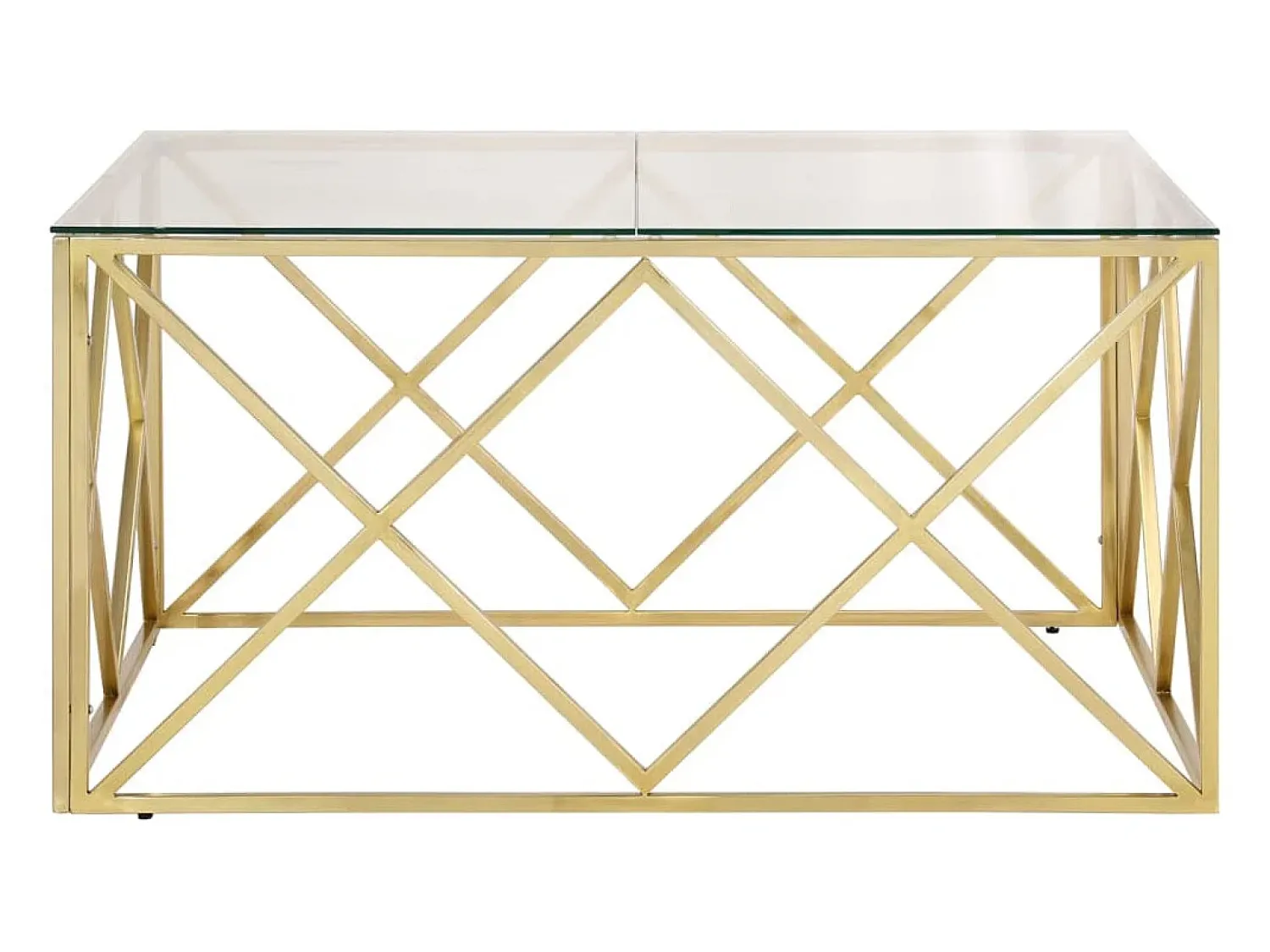 Hot Mesa de centro | Mesa de apoio aço inoxidável e vidro temperado dourado Cor de laranja
