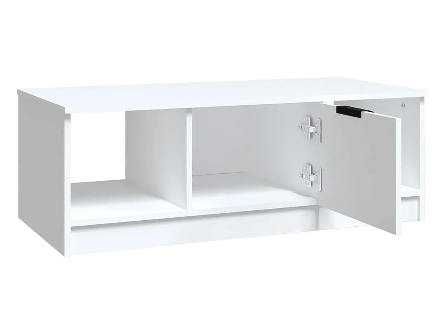 Mesa de centro | Mesa de apoio 102x50x36 cm madeira processada Branco