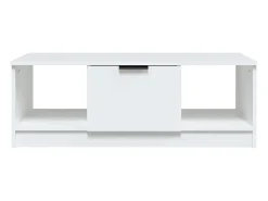Mesa de centro | Mesa de apoio 102x50x36 cm madeira processada Branco