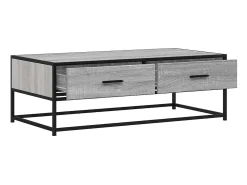 Outlet Mesa de centro | Mesa de apoio 100x50x35cm deriv. madeira/metal sonoma Cinzento