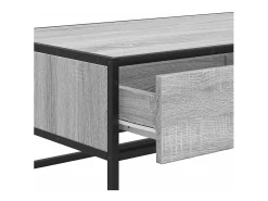 Outlet Mesa de centro | Mesa de apoio 100x50x35cm deriv. madeira/metal sonoma Cinzento