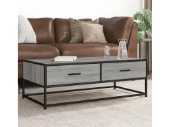 Outlet Mesa de centro | Mesa de apoio 100x50x35cm deriv. madeira/metal sonoma Cinzento