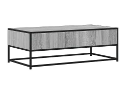 Outlet Mesa de centro | Mesa de apoio 100x50x35cm deriv. madeira/metal sonoma Cinzento