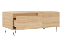 Mesa De Centro| Mesa de centro | Mesa de apoio 90x50x36.5 cm derivados madeira carvalho sonoma Castanho