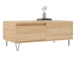 Mesa De Centro| Mesa de centro | Mesa de apoio 90x50x36.5 cm derivados madeira carvalho sonoma Castanho