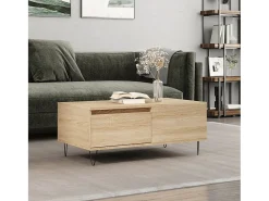 Mesa De Centro| Mesa de centro | Mesa de apoio 90x50x36.5 cm derivados madeira carvalho sonoma Castanho