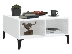 Clearance Mesa de centro | Mesa de apoio | Mesa de café 60x60x30cm derivados de madeira brilhante Branco