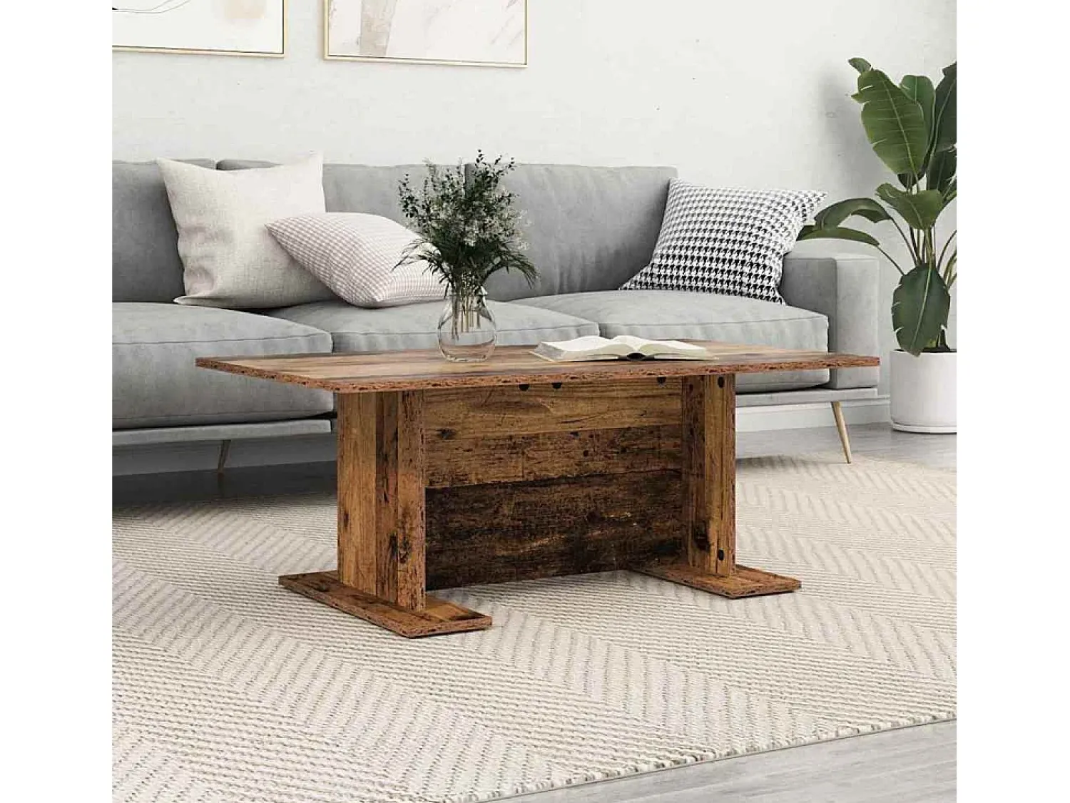 Mesa De Centro* Mesa de centro | Mesa de apoio Madeira antiga 103.5x60x40 cm Castanho