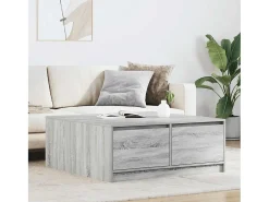 Hot Mesa de centro | Mesa de apoio com gavetas 100x100x40 cm sonoma Cinzento