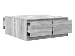 Hot Mesa de centro | Mesa de apoio com gavetas 100x100x40 cm sonoma Cinzento