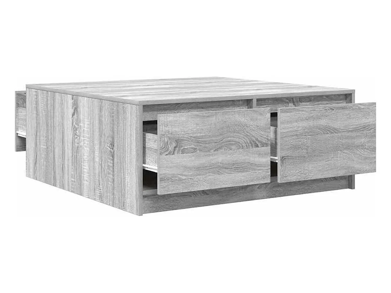 Hot Mesa de centro | Mesa de apoio com gavetas 100x100x40 cm sonoma Cinzento