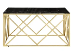 Mesa De Centro| Mesa de centro | Mesa de apoio aço inoxidável e vidro temperado dourado Cor de laranja