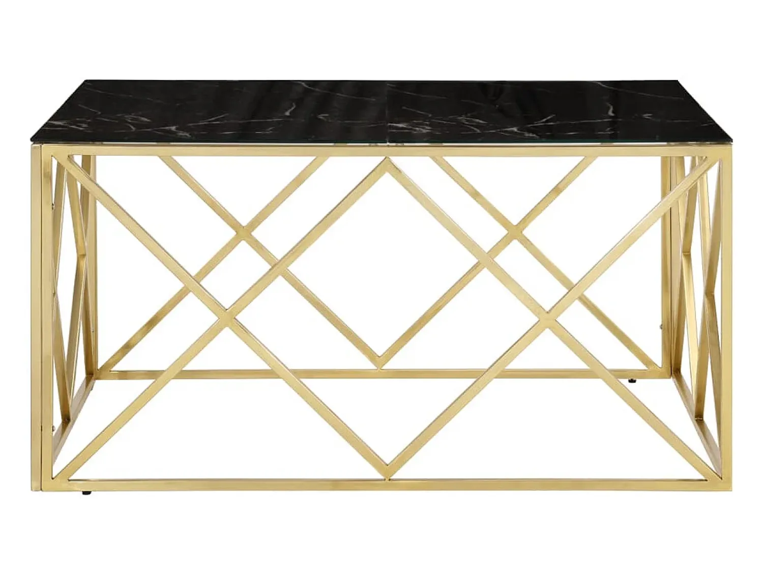 Mesa De Centro| Mesa de centro | Mesa de apoio aço inoxidável e vidro temperado dourado Cor de laranja