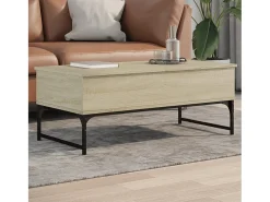 Mesa de centro | Mesa de apoio 100x50x40 cm deriv. madeira/metal carvalho sonoma^ Mesa De Centro