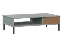 Online Mesa de centro | Mesa de apoio c/ pernas de metal pinho maciço OSLO Cinzento