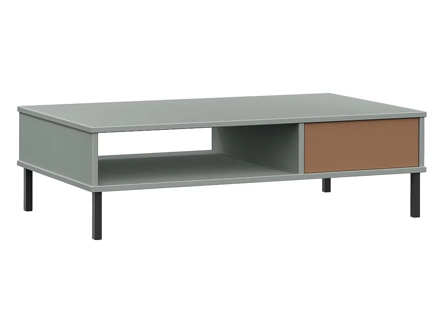 Online Mesa de centro | Mesa de apoio c/ pernas de metal pinho maciço OSLO Cinzento