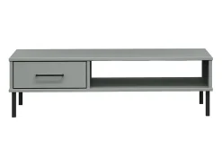Online Mesa de centro | Mesa de apoio c/ pernas de metal pinho maciço OSLO Cinzento