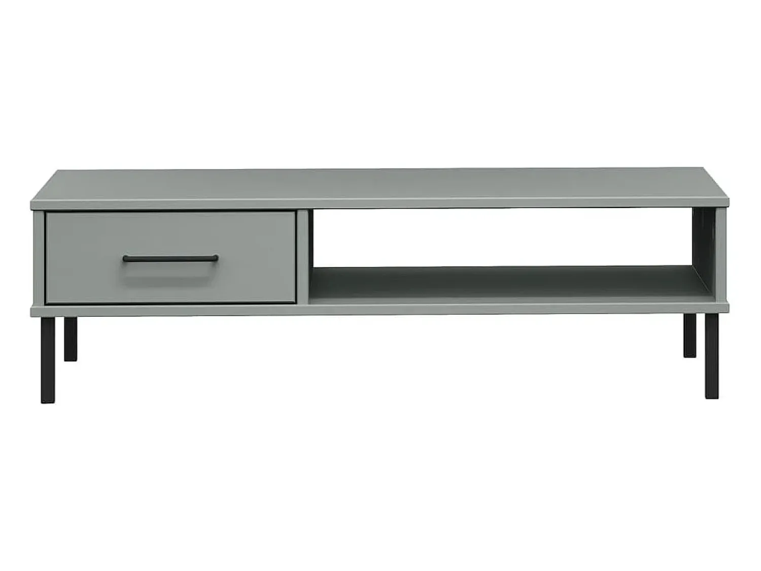 Online Mesa de centro | Mesa de apoio c/ pernas de metal pinho maciço OSLO Cinzento