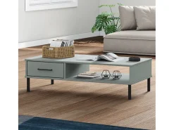 Online Mesa de centro | Mesa de apoio c/ pernas de metal pinho maciço OSLO Cinzento