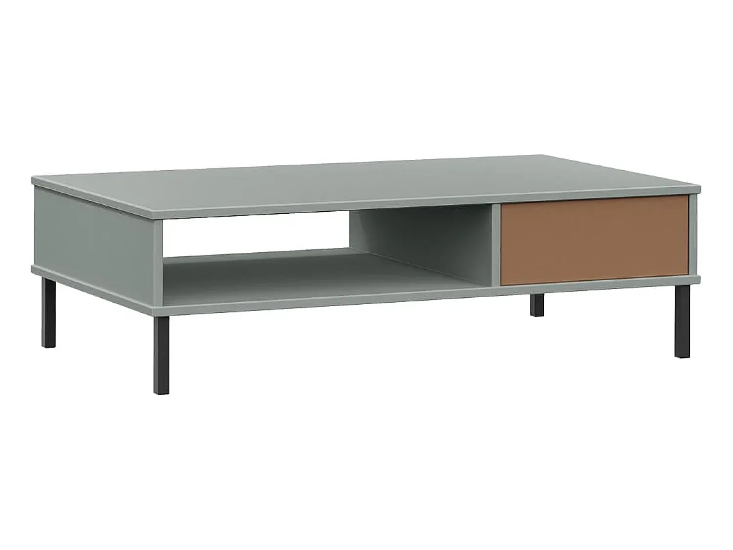 Online Mesa de centro | Mesa de apoio c/ pernas de metal pinho maciço OSLO Cinzento