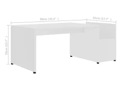 Mesa de centro | Mesa de apoio 90x45x35 cm derivados de madeira^ Mesa De Centro