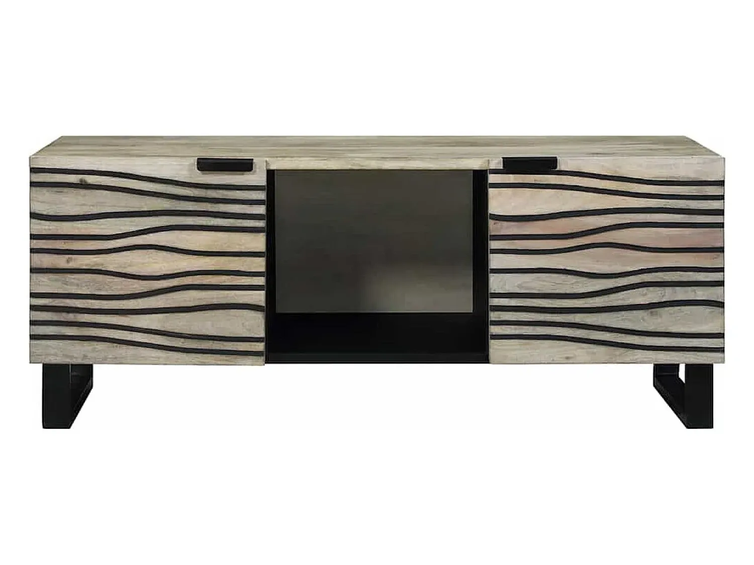 Mesa de centro | Mesa de apoio | Mesa de café Bege e Preto 100x54x40 cm^ Mesa De Centro