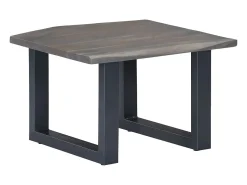 Mesa De Centro* Mesa de centro | Mesa de apoio | Mesa de café c/ arestas vivas 60x60x40cm acácia maciça Cinzento