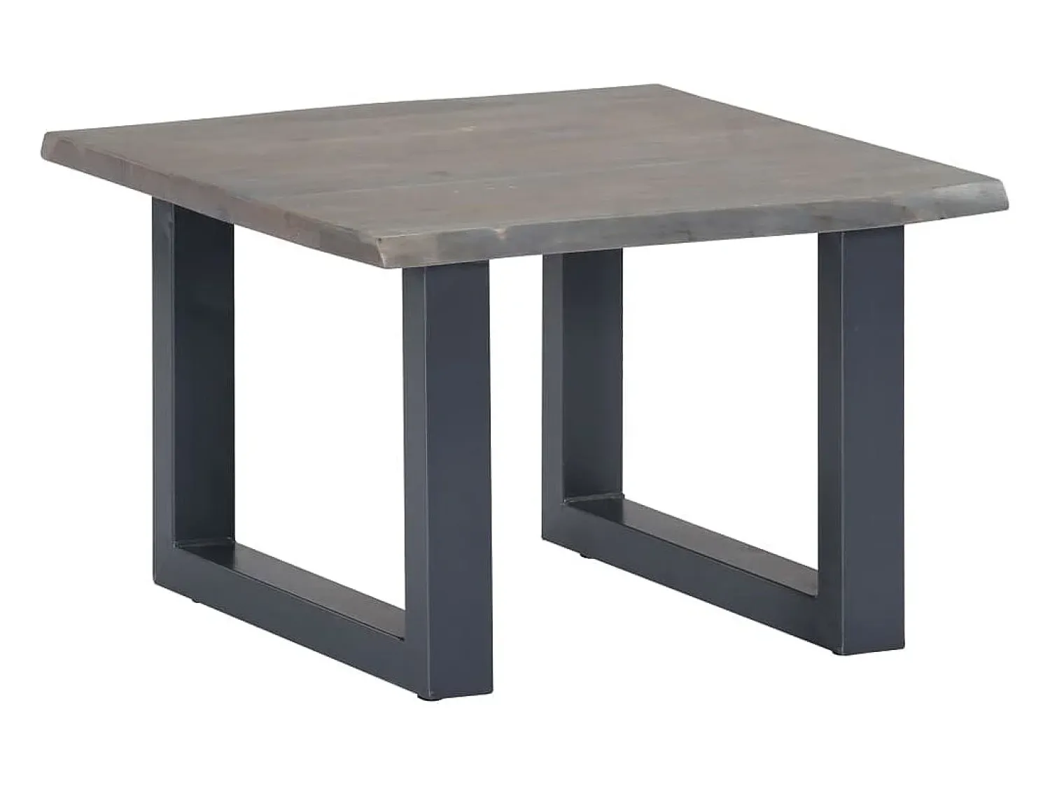 Mesa De Centro* Mesa de centro | Mesa de apoio | Mesa de café c/ arestas vivas 60x60x40cm acácia maciça Cinzento