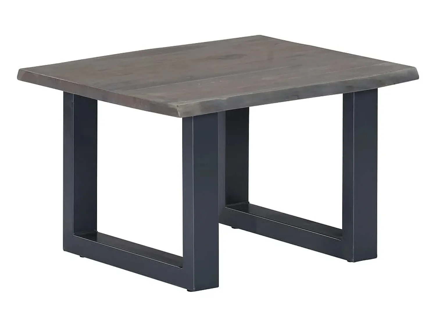 Mesa De Centro* Mesa de centro | Mesa de apoio | Mesa de café c/ arestas vivas 60x60x40cm acácia maciça Cinzento