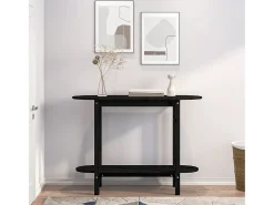 Discount Mesa de centro | Mesa de apoio | Mesa consola 110x40x80 cm madeira de pinho maciça Preto