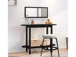 Discount Mesa de centro | Mesa de apoio | Mesa consola 110x40x80 cm madeira de pinho maciça Preto