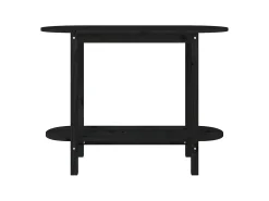 Discount Mesa de centro | Mesa de apoio | Mesa consola 110x40x80 cm madeira de pinho maciça Preto