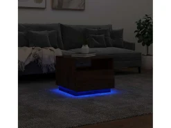 Discount Mesa de centro | Mesa de apoio com luzes LED 50x49x40 cm carvalho Castanho