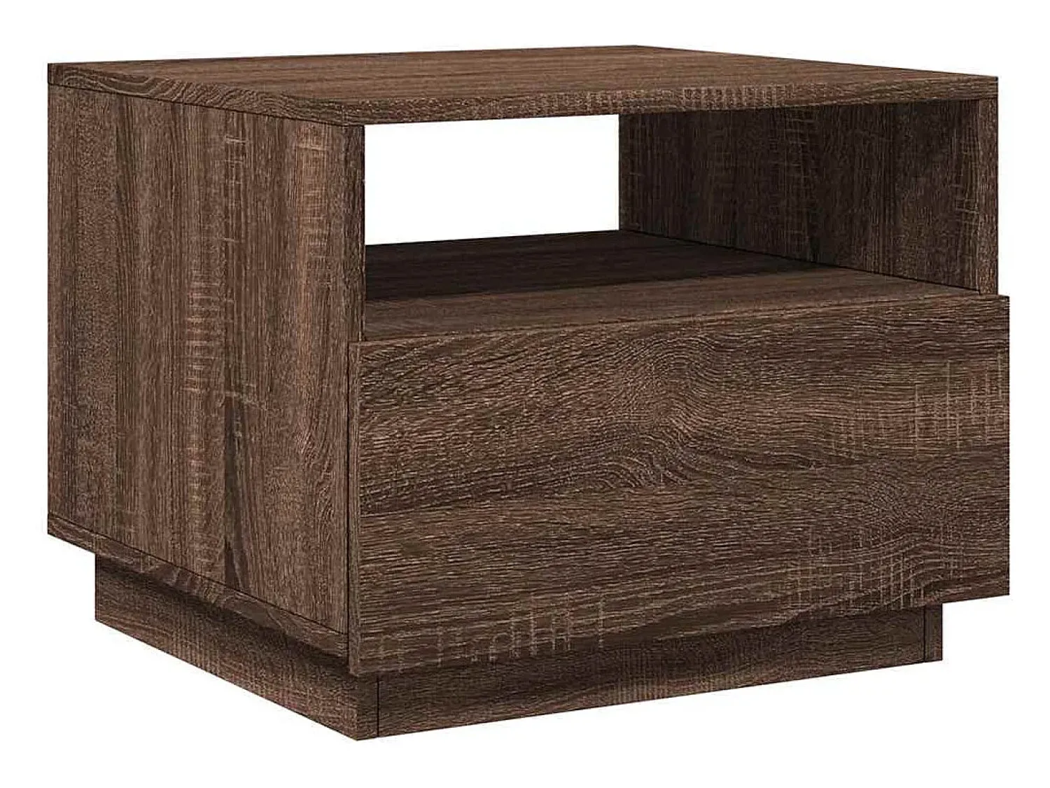 Discount Mesa de centro | Mesa de apoio com luzes LED 50x49x40 cm carvalho Castanho