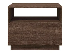 Discount Mesa de centro | Mesa de apoio com luzes LED 50x49x40 cm carvalho Castanho