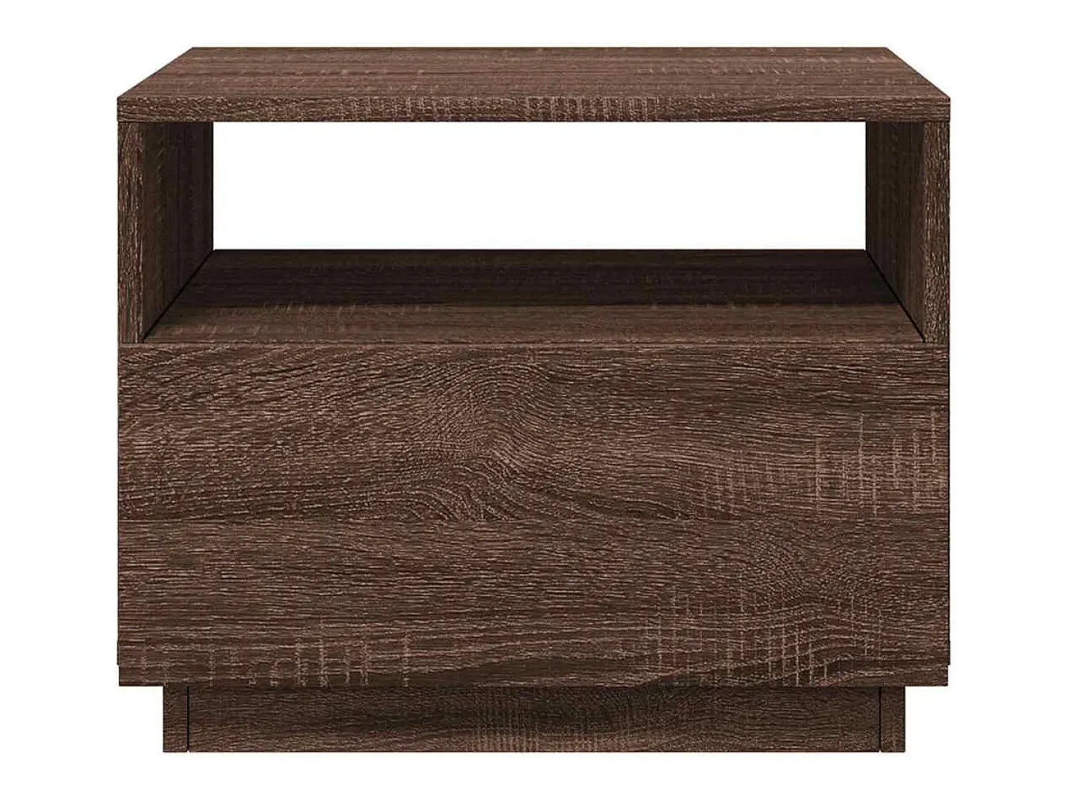Discount Mesa de centro | Mesa de apoio com luzes LED 50x49x40 cm carvalho Castanho