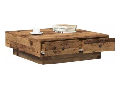 Mesa De Centro| Mesa de centro | Mesa de apoio Madeira antiga 90x90x28 cm Multicor