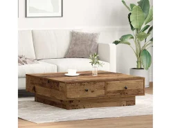 Mesa De Centro| Mesa de centro | Mesa de apoio Madeira antiga 90x90x28 cm Multicor